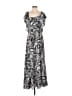 Elan 100% Polyester Paisley Silver Black Casual Dress Size S - photo 1