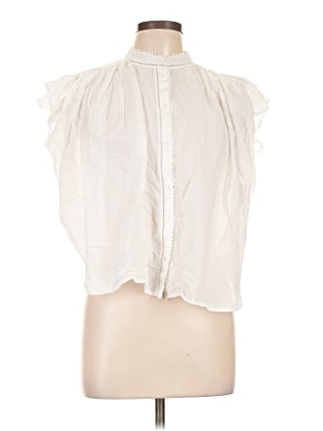 Madewell Shirred Lace-Trim Top (view 1)