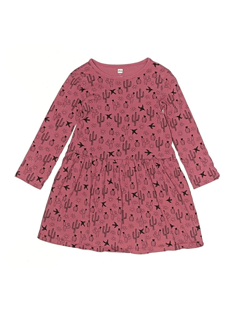 Pre-owned Tea Kids' Dress In Burgundy