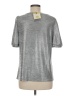 Anne Klein Metallic Silver Short Sleeve Top Size M - photo 2