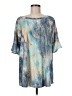 Misslook Tie-dye Blue Short Sleeve Blouse Size M - photo 1