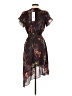 Parker 100% Polyester Floral Brown Purple Cocktail Dress Size XS - photo 2