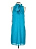 Gibson 100% Polyester Solid Teal Casual Dress Size S - photo 2
