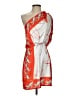 Yllw 100% Polyester Graphic Orange Cocktail Dress Size S - photo 1