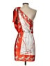 Yllw 100% Polyester Graphic Orange Cocktail Dress Size S - photo 2
