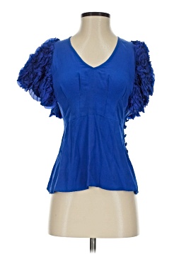 Tracy Reese Short Sleeve Silk Top