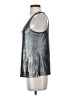MNG Metallic Silver Sleeveless Top Size S - photo 5