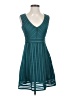 J.Crew 100% Polyester Chevron-herringbone Teal Cocktail Dress Size 00 - photo 1