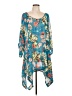 Unbranded 100% Polyester Floral Blue Casual Dress Size L - photo 1
