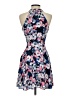 Express 100% Polyester Floral Blue Cocktail Dress Size 0 - photo 2