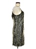 Eight Sixty Metallic Silver Black Cocktail Dress Size M - photo 4