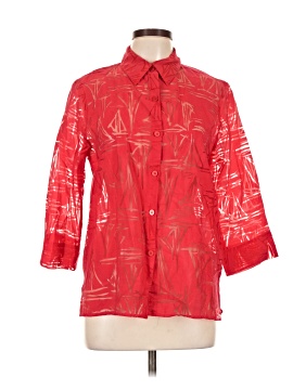 Alfred Dunner 3/4 Sleeve Button Down Shirt