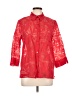 Alfred Dunner Print Red 3/4 Sleeve Button-Down Shirt Size 10 - photo 1