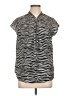 MICHAEL Michael Kors 100% Polyester Animal Print Black Short Sleeve Blouse Size L - photo 1
