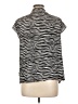 MICHAEL Michael Kors 100% Polyester Animal Print Black Short Sleeve Blouse Size L - photo 2