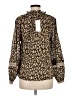 Cleobella Animal Print Gold Long Sleeve Blouse Size M - photo 2