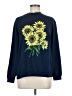 Blair 100% Acrylic Floral Blue Sweatshirt Size M - photo 1