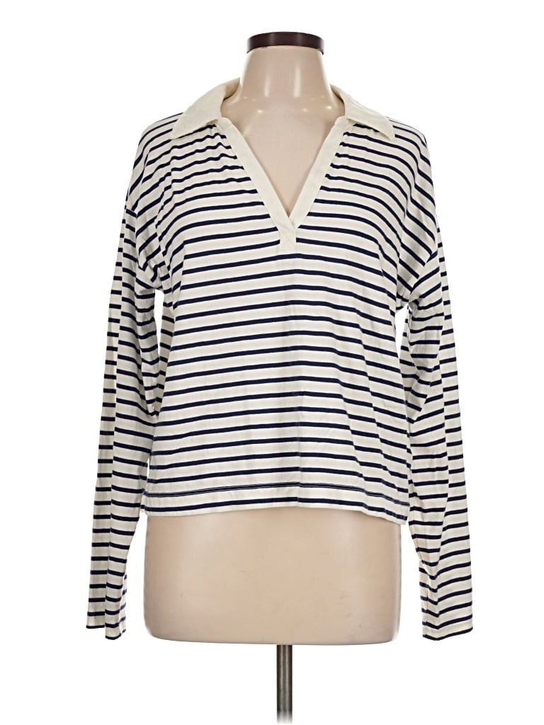 Pre-owned Jcrew Long Sleeve T-shirt In Ivory