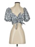 Intermix Silver Short Sleeve Blouse Size 2 - photo 1