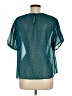 CAbi 100% Polyester Teal Short Sleeve Blouse Size M - photo 2