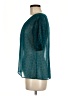CAbi 100% Polyester Teal Short Sleeve Blouse Size M - photo 5