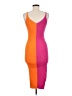 Unbranded 100% Polyester Color Block Orange Pink Cocktail Dress Size M - photo 2