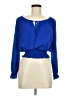 Timing Blue Long Sleeve Blouse Size M - photo 1