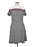 Elle Stripes White Casual Dress Size XL - photo 1