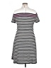 Elle Stripes White Casual Dress Size XL - photo 2