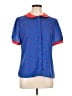 Lindy Bop 100% Polyester Hearts Blue Short Sleeve Blouse Size 10 - photo 1