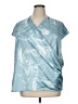 Alfani Blue Short Sleeve Blouse Size XL - photo 1