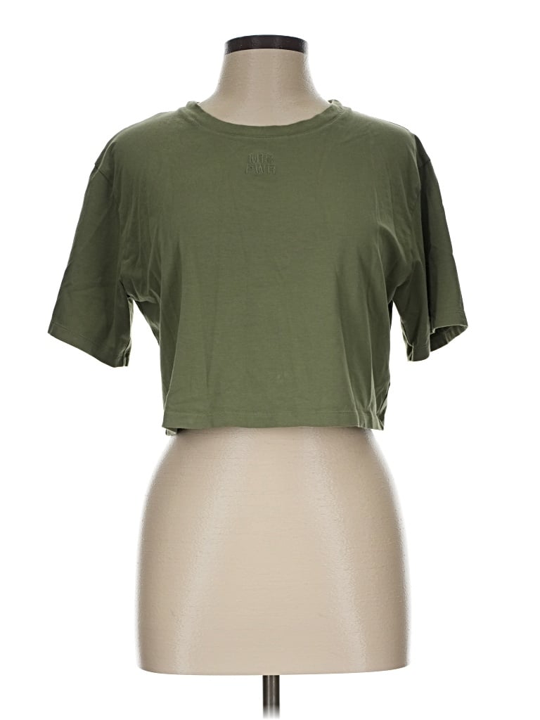 Pre-owned Miss Sixty Short Sleeve Top Green Crew Neck Tops