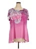 One World 100% Polyester Pink Short Sleeve Blouse Size 2X - photo 1