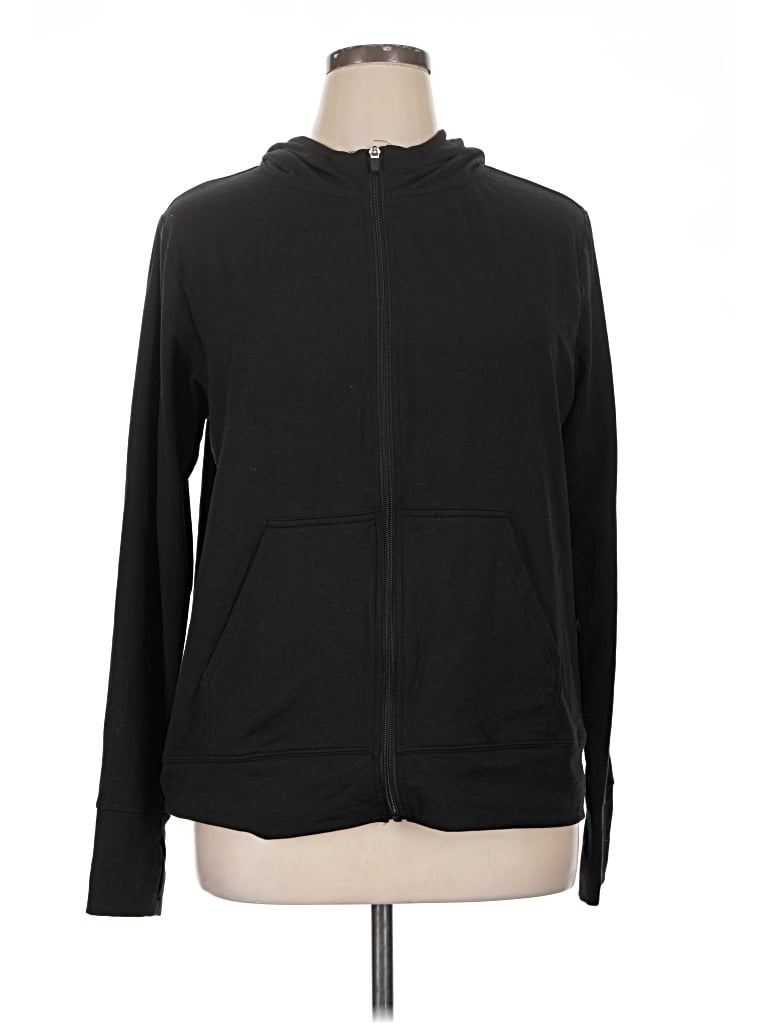 Pre-owned Athletic Works Zip Up Hoodie In Black