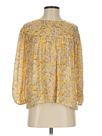 The Great. 3/4 Sleeve Silk Top (view 1)