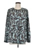 Ann Taylor LOFT 100% Polyester Paisley Teal Long Sleeve Blouse Size M - photo 1