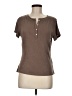 Mia Joy Brown Short Sleeve Henley Size M - photo 1