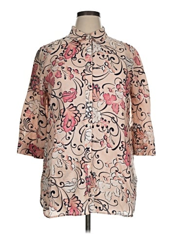 Chico's 3/4 Sleeve Button-Down Shirt (view 1)