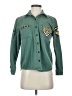 Forever 21 100% Cotton Green Teal Long Sleeve Button-Down Shirt Size S - photo 1