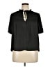 Gap 100% Polyester Black Short Sleeve Blouse Size XL - photo 1