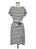 Chaps Stripes White Casual Dress Size M - photo 1