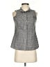 Talbots Houndstooth Gray Sleeveless Button-Down Shirt Size P (petite) - photo 1