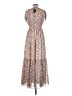 Reset 100% Polyester Floral Tan Casual Dress Size S - photo 2