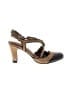 Assorted Brands 100% Leather Color Block Brown Heels Size 7 - photo 1