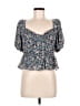 ASTR The Label Blue Short Sleeve Blouse Size M - photo 1