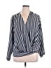 Worthington 100% Polyester Stripes Black 3/4 Sleeve Blouse Size 1X - photo 1