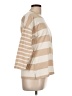 Talbots 100% Cotton Stripes Tan 3/4 Sleeve Top Size L - photo 4
