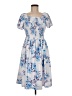 Unbranded 100% Polyester Print Blue Cocktail Dress Size M - photo 1