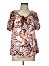 Joy Joy Orange Short Sleeve Blouse Size L - photo 1