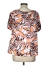 Joy Joy Orange Short Sleeve Blouse Size L - photo 2